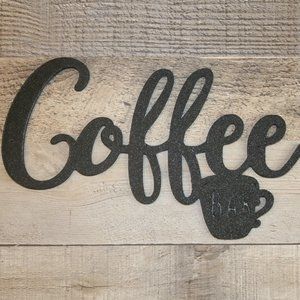 Coffee Bar Wall Art Sign Decor 8.5" x 4.5" 3D Printed Spell Out Art Unique Gift